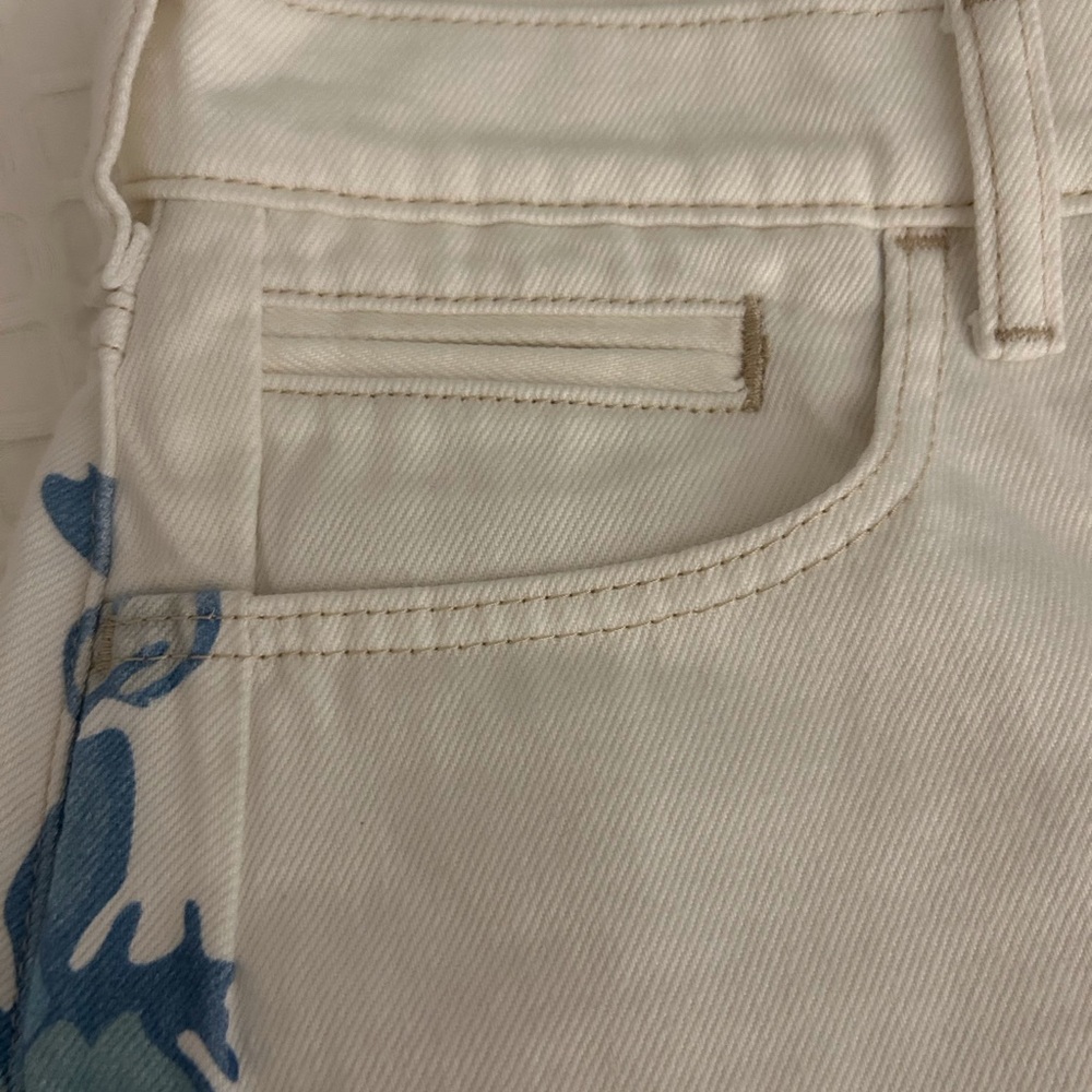 Anthropologie, Pilcro,The Devon Denim Shorts. Blue Ocean Wave Design. - Picture 9 of 10